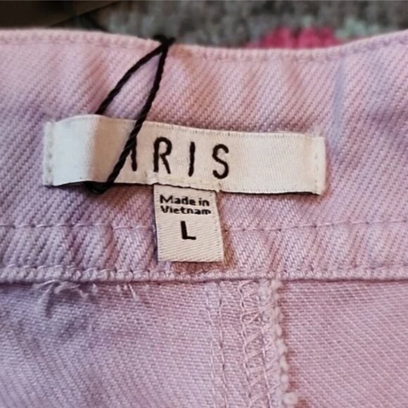 Iris brand Lavender Purple Button Up Mini Skirt 90's Vibe Size L NWT - Picture 4 of 5